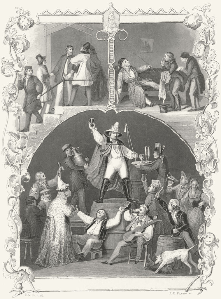 GERMANY. Students(Prince Fools). student life. Payne 1847 old antique print